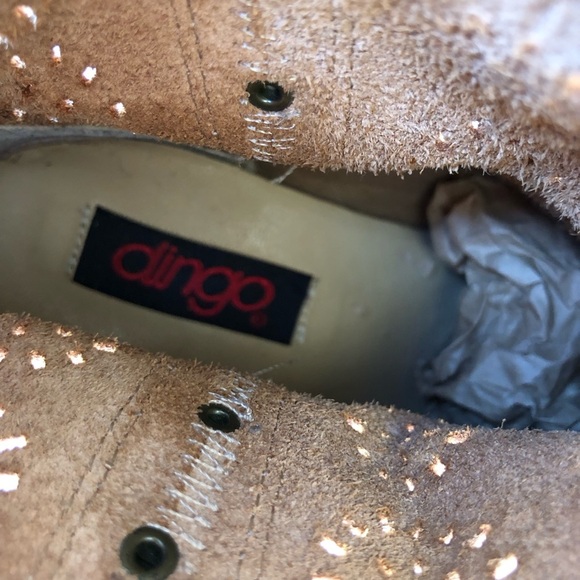 Dingo 7" Roni Women's Comfort Casual Studded Cut Out Block Heel Tan Boots 7.5 M - Picture 11 of 16